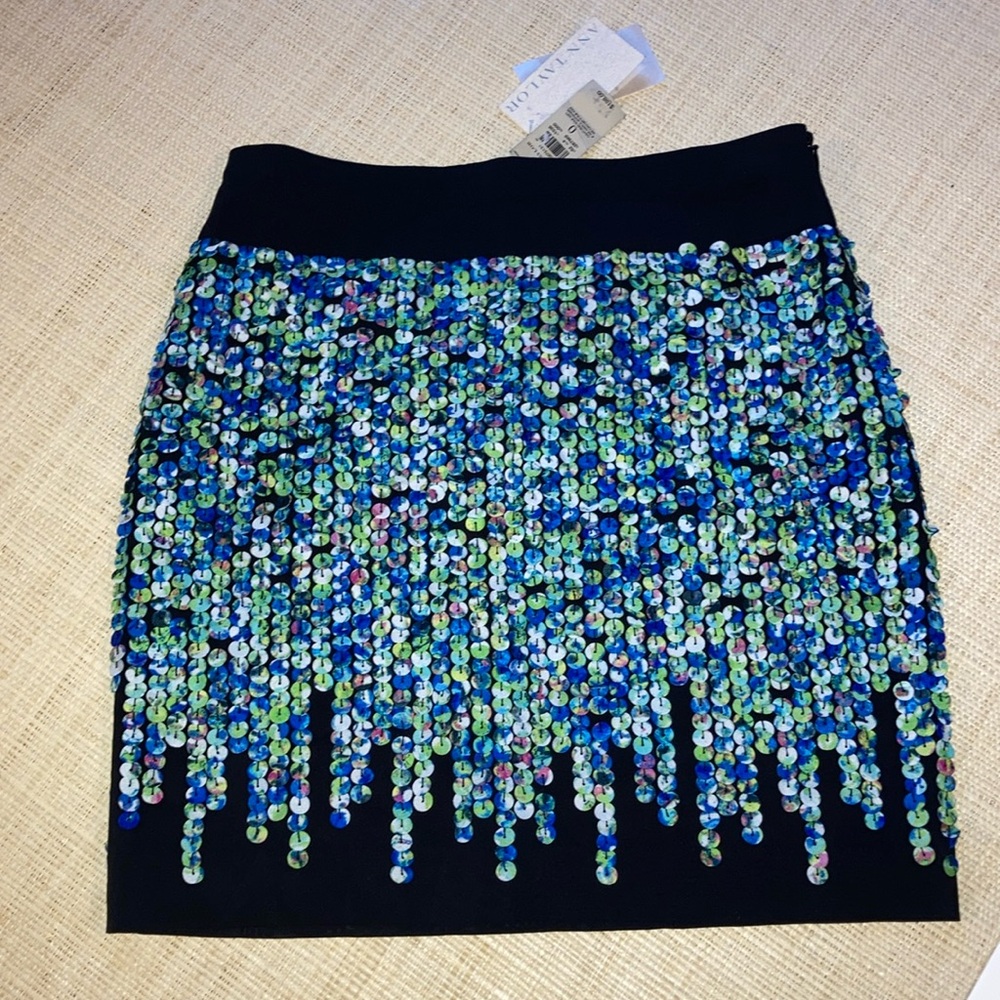 Ann Taylor NWT floral sequined pencil skirt Sz0